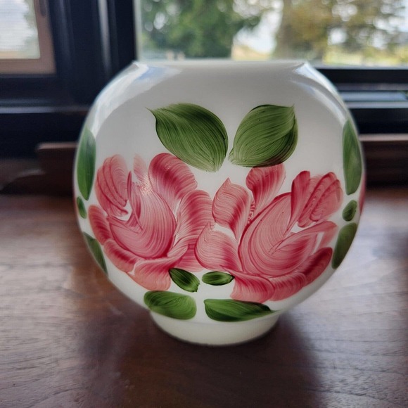 Antique Other - Antique Glass Globe For Oil Lamp, Aladdin Lamp, Etc Hand Painted, Floral